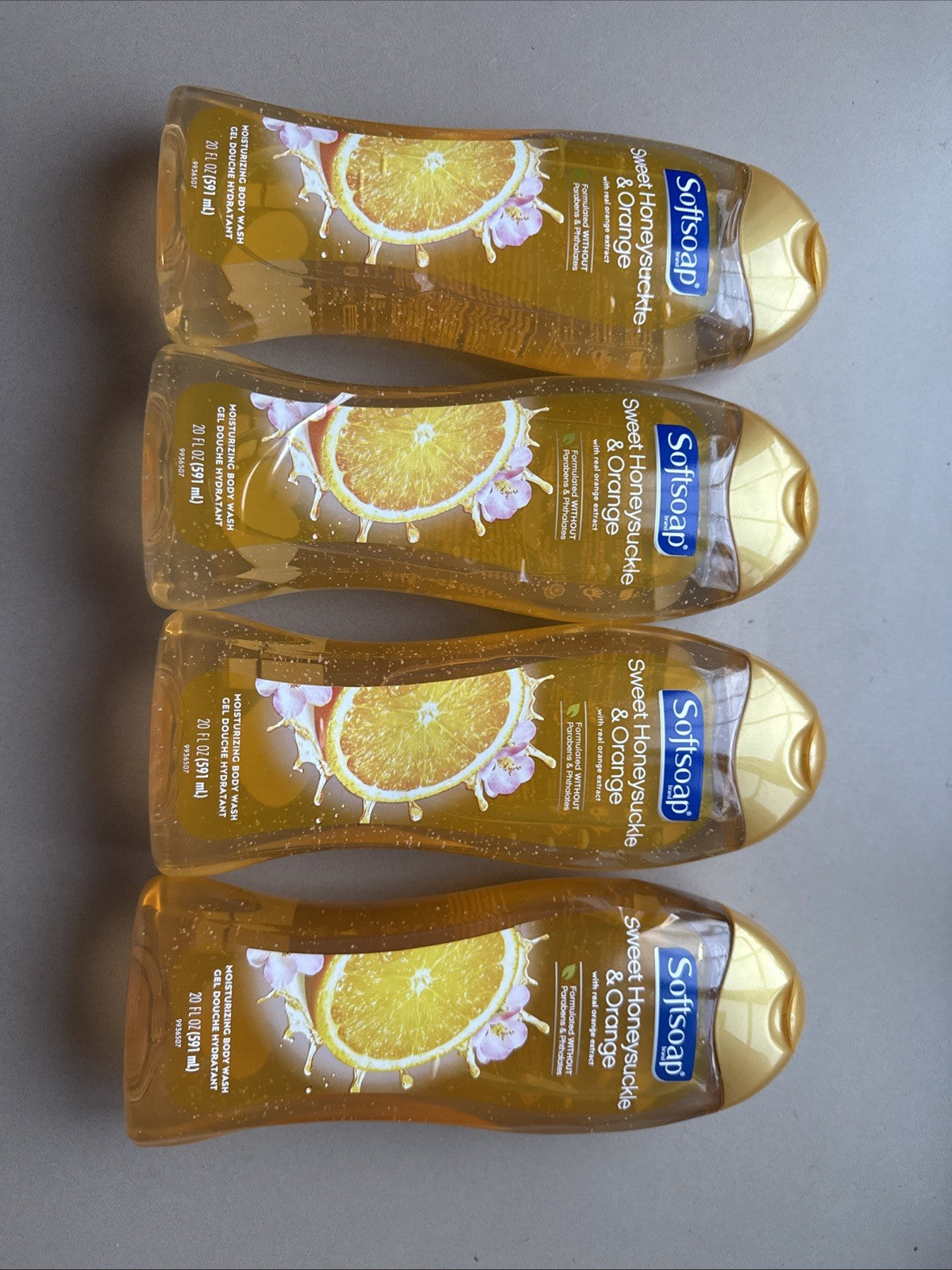 4 Pack Softsoap Body Wash - Sweet Honeysuckle & Orange 18oz Each