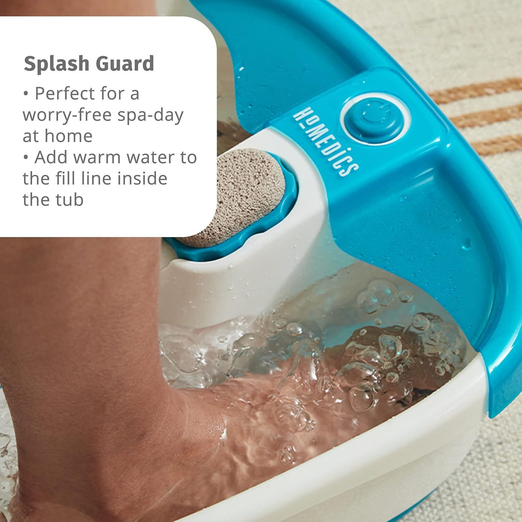 Portable Foot Spa Bath Massager with Bubble Jets and Removable Pumice Stone