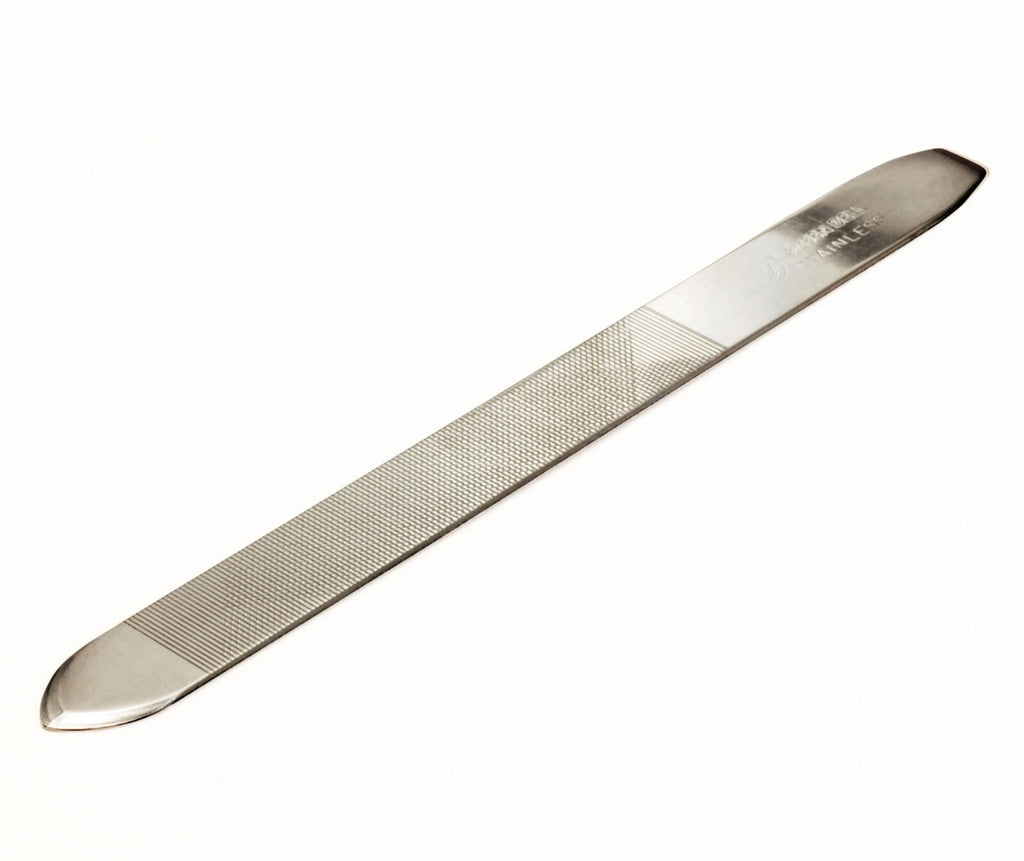 Stainless Steel Nail File with Pusher - Travel Friendly Manicure Tool