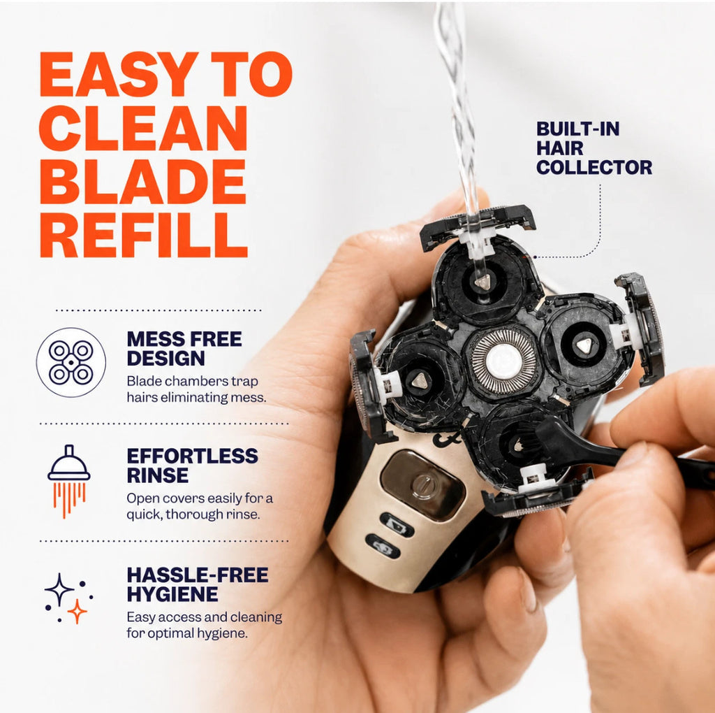 Waterproof Rotary Shaver Replacement Blades for Men - 5 Head Refills
