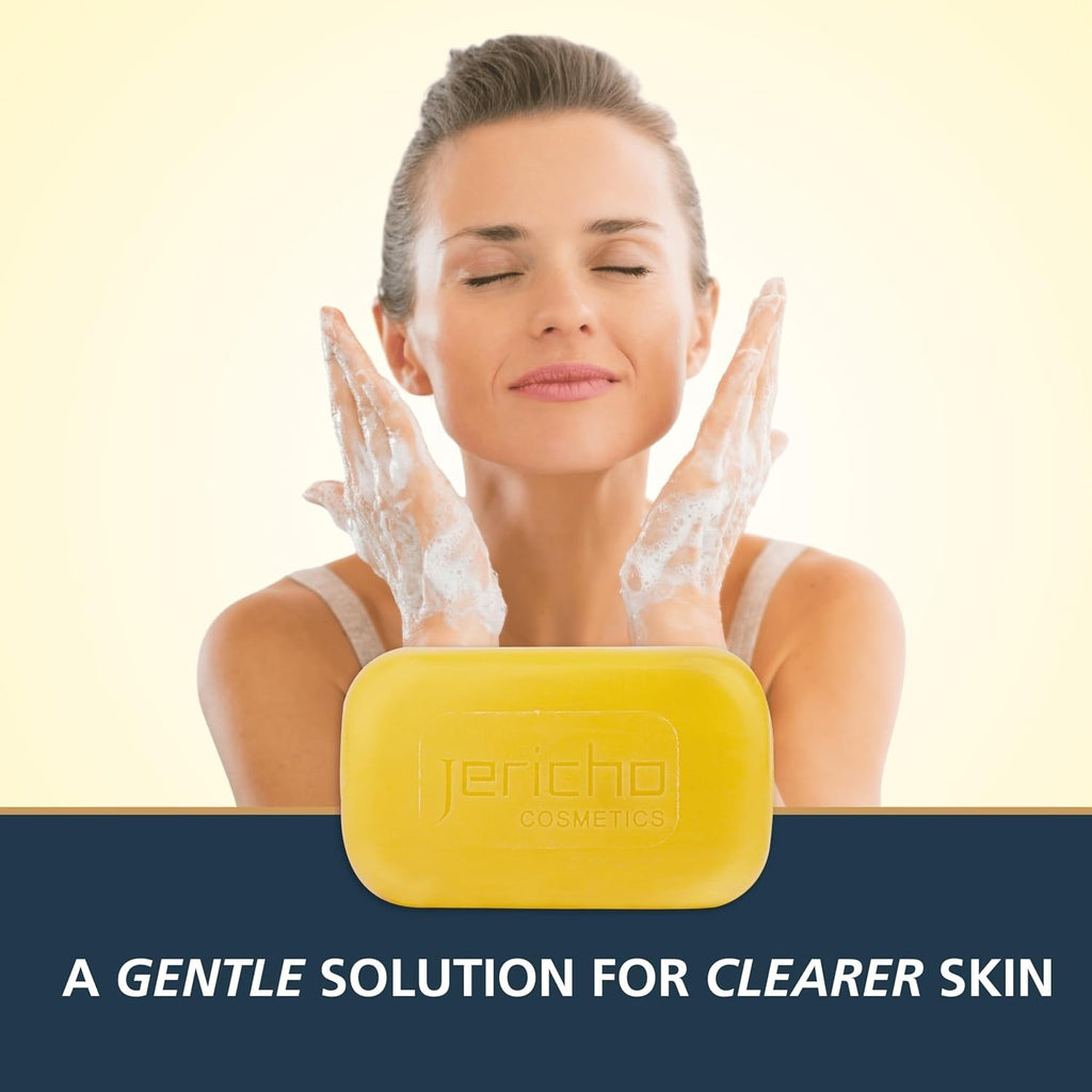 Dead Sea Sulfur Soap with Olive Oil for Face & Body - Clarifying & Hydrating