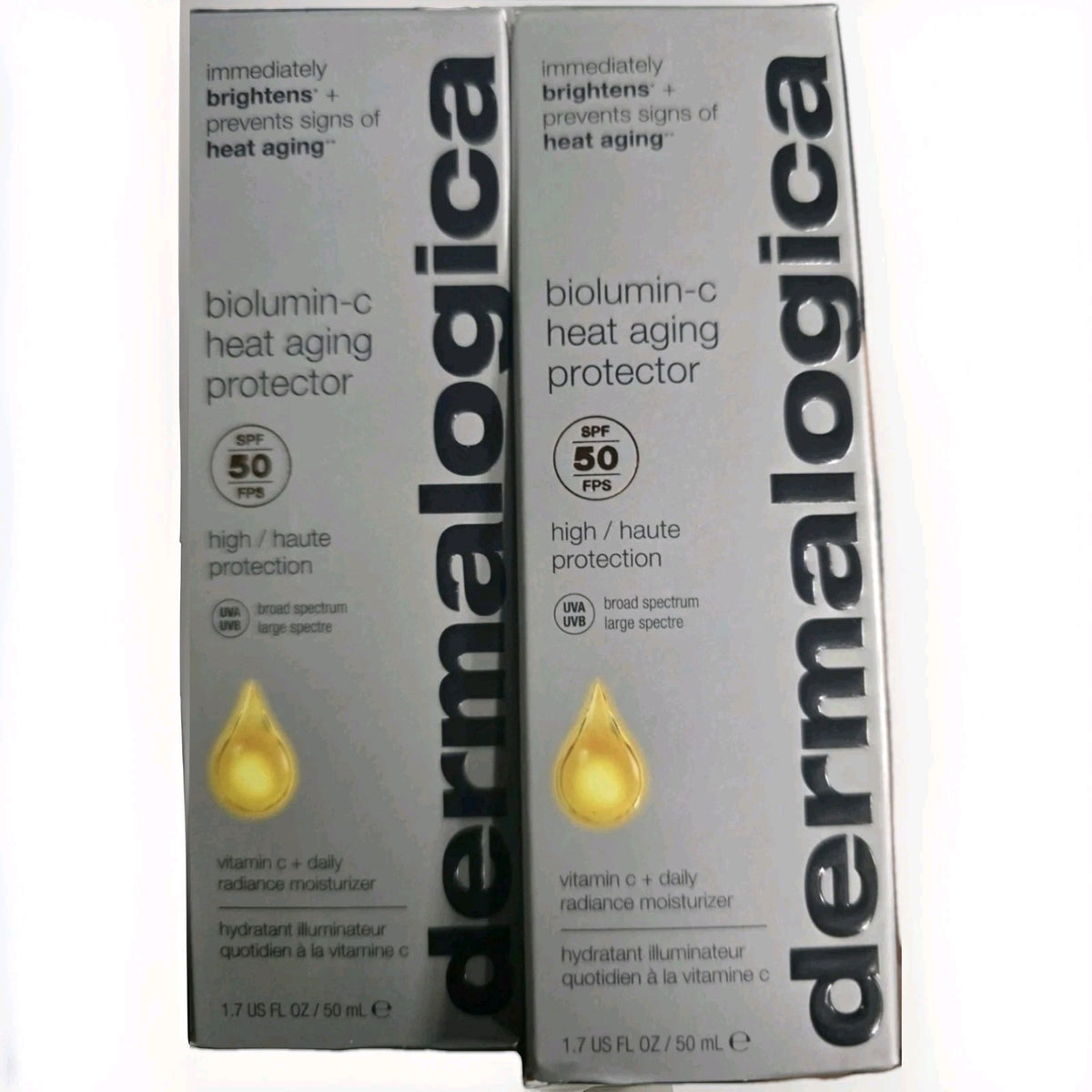 SPF 50 Heat Aging Protector Sunscreen with Vitamin C - 1.7 oz Lot of 2