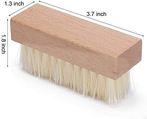 4 Pack Wooden Nail Brushes for Hand & Nail Cleaning - Non-Slip Grip
