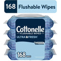 Flushable Personal Wipes 4 Pack for Bathroom & Hygiene
