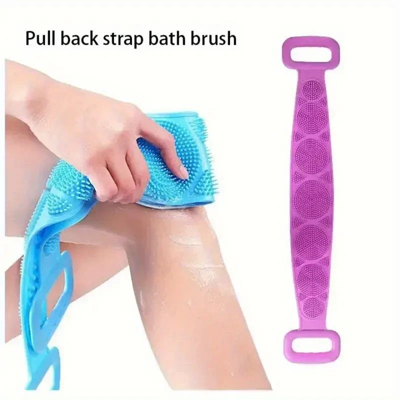 Silicone Shower Back & Body Scrubber Set - 2 Pack, Blue & Purple