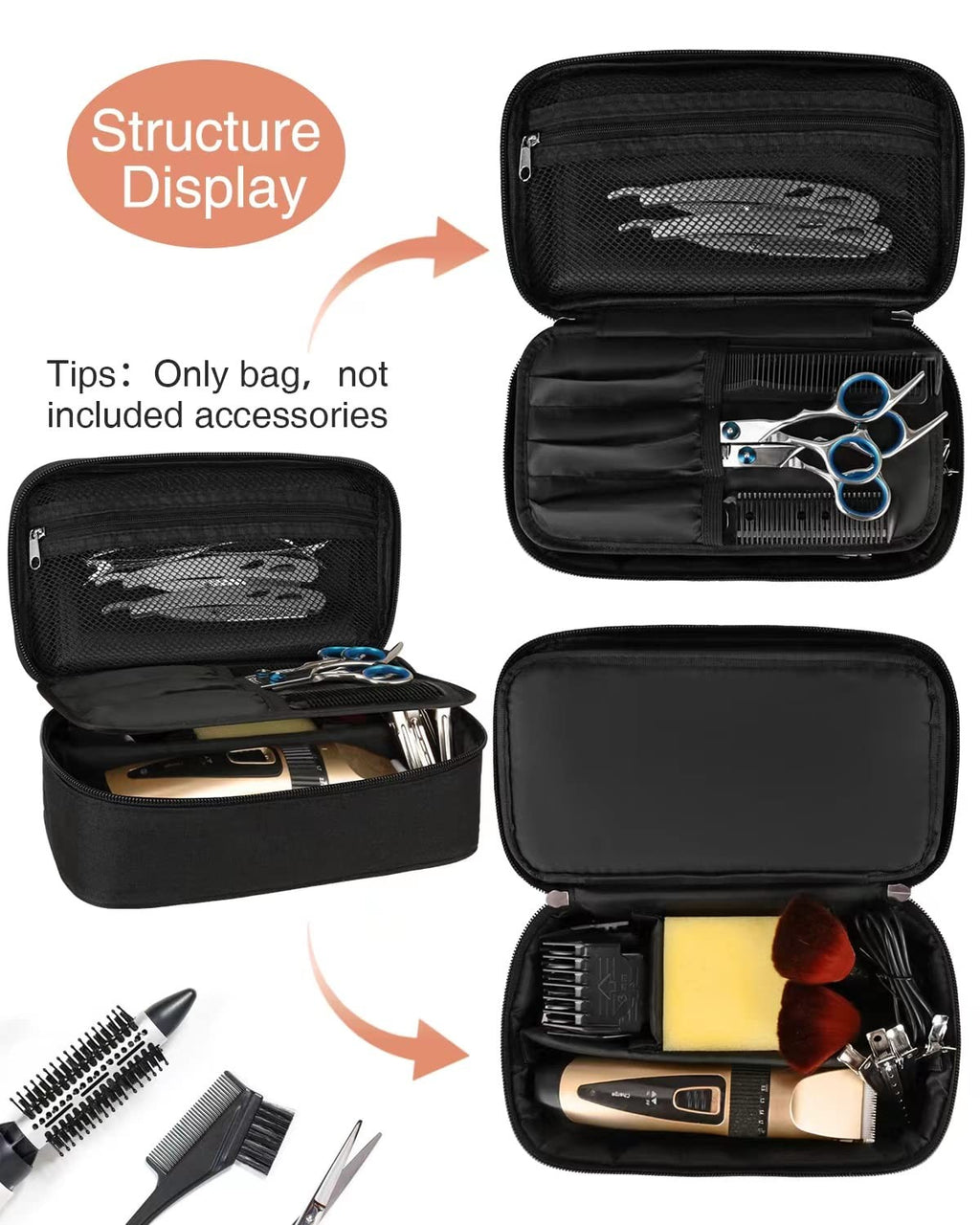 Professional Barber Tool Bag for Hair Clippers & Grooming Supplies