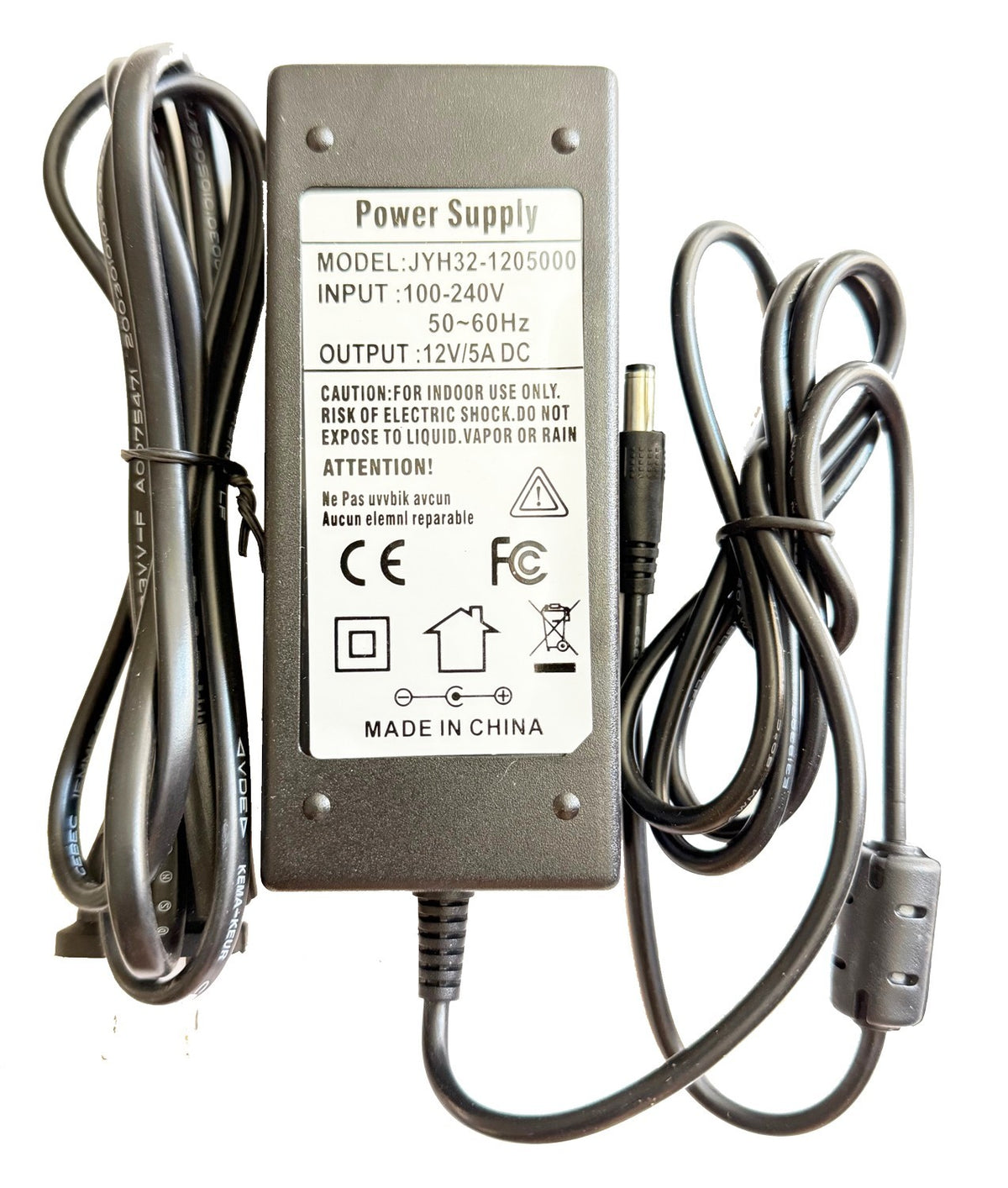 12V 5A Power Supply Adapter for Electronics - Universal Compatibility