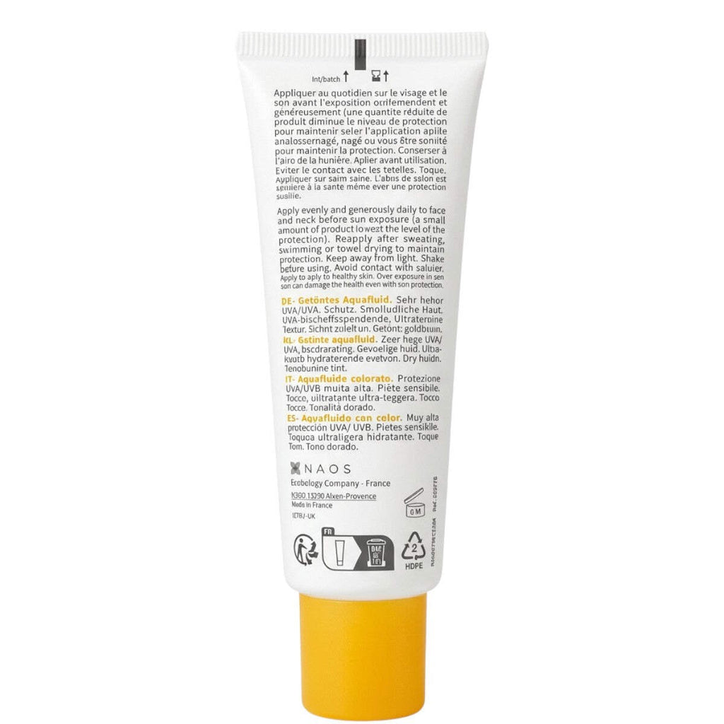 SPF 50+ Broad Spectrum Sunscreen with Golden Tint – Ultra-Light Water-Based Fluid, 40 ml