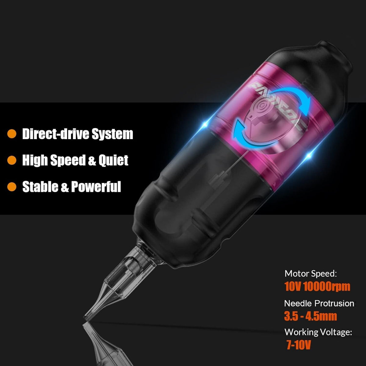 Wireless Tattoo Pen Machine Kit with Power Supply & Needles