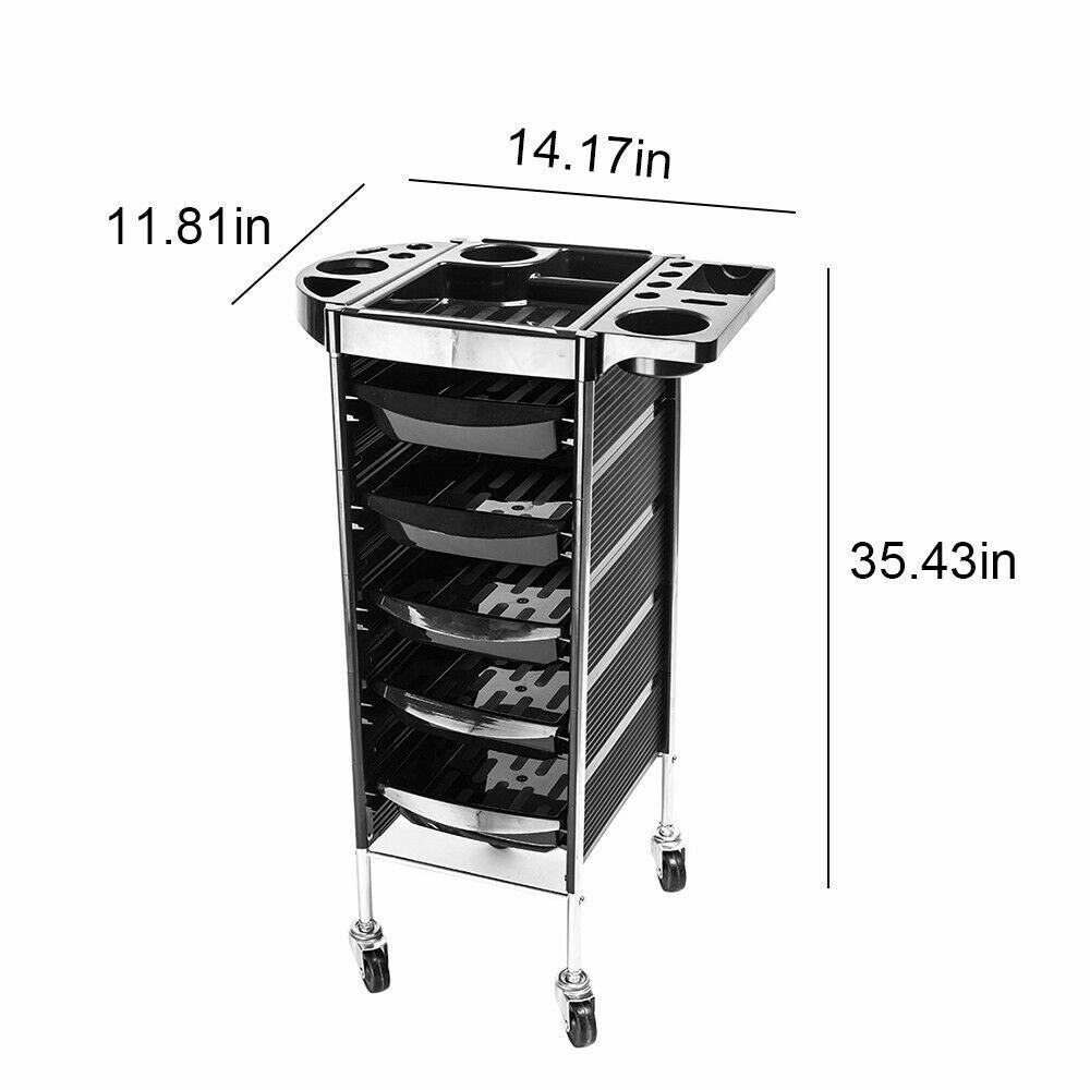 5-Tier Hairdresser Salon Storage Trolley Cart with Wheels
