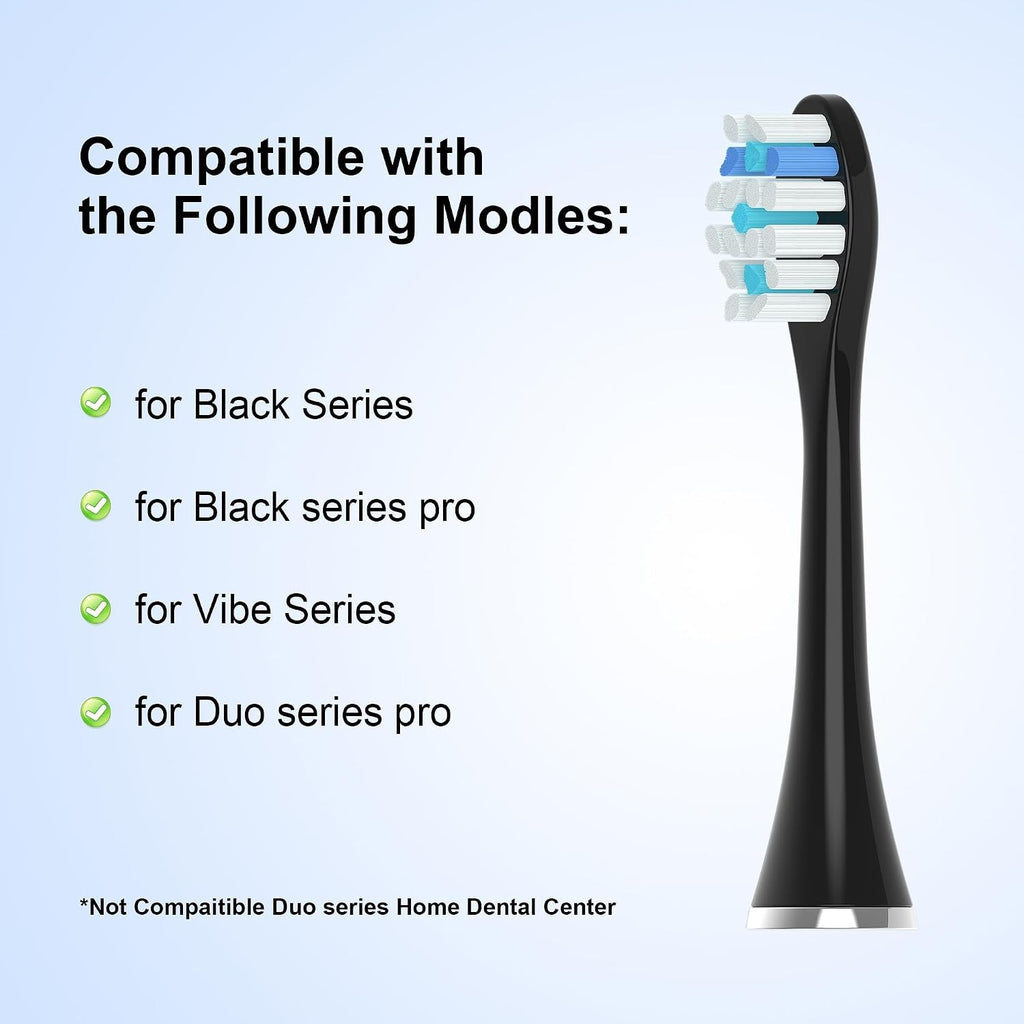 Replacement Sonic Toothbrush Heads 10 Pack for AquaSonic Black Series