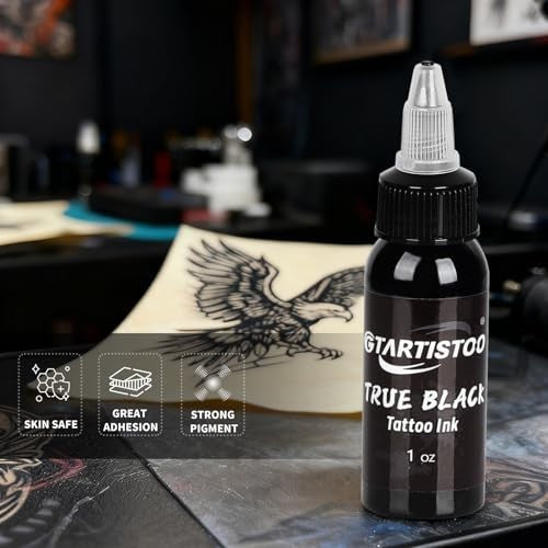 Professional Black Tattoo Ink 1oz (30ml) - Fast-Flowing, Deep Solid Black