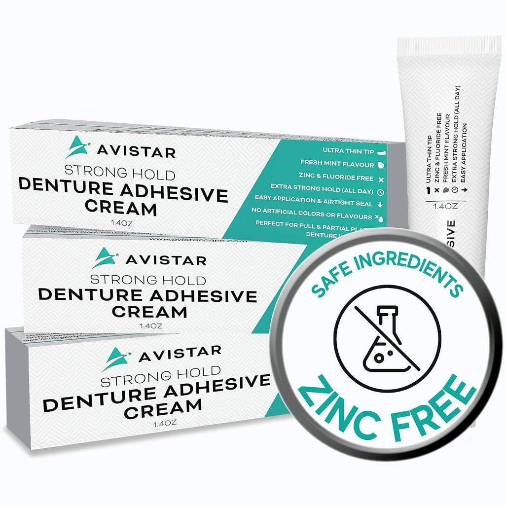 Extra Strong Denture Adhesive Cream - 12 Hour Waterproof Dental Glue