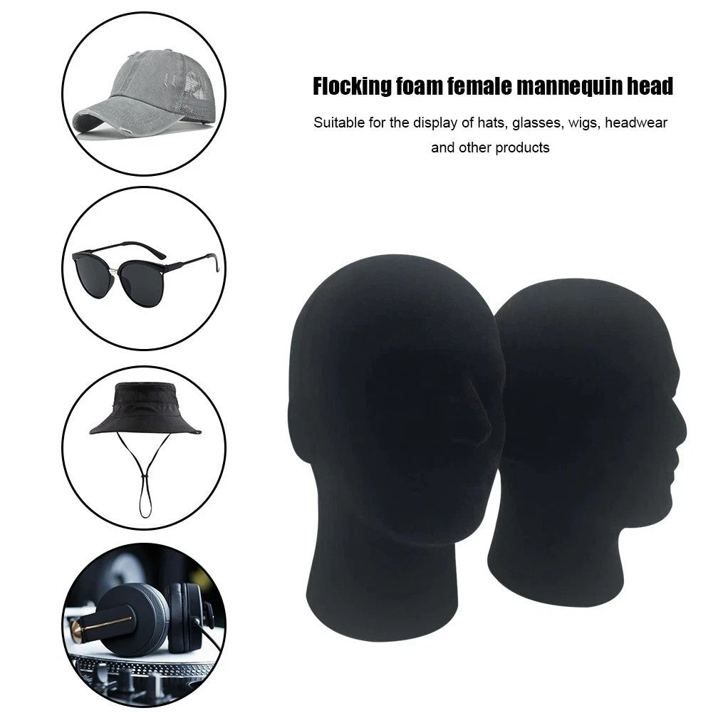 Male Foam Mannequin Head Display Stand for Hats, Wigs, Glasses, and Accessories