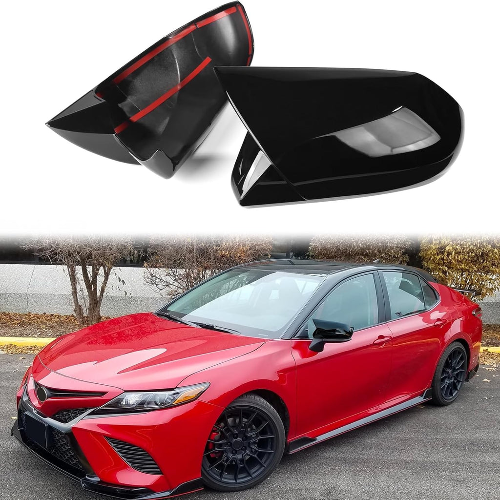 Car Side Mirror Cover Set for Toyota Camry 2018-2025 Glossy Black Protectors