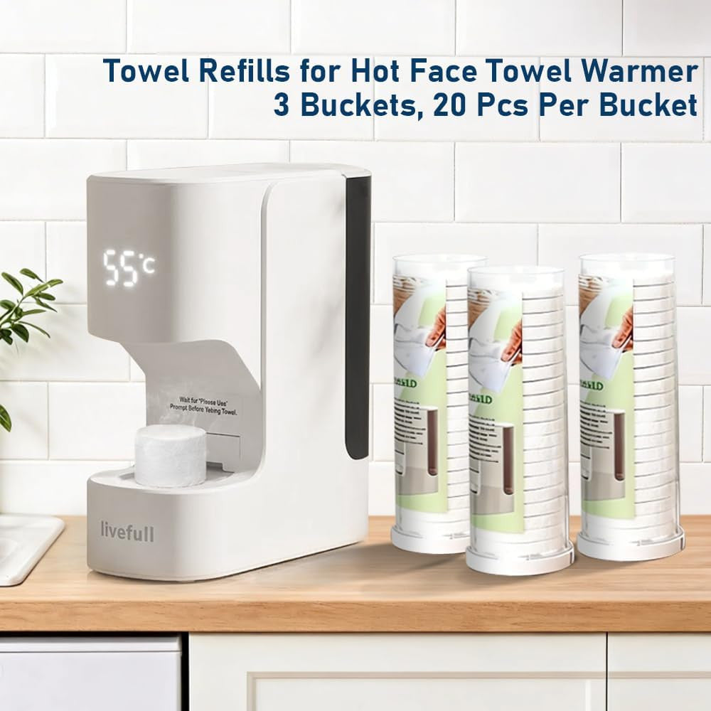 Disposable Compressed Face Towels for Hot Towel Warmer - 60 Pcs