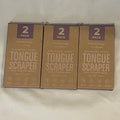 Stainless Steel Tongue Scrapers 3-Pack with Travel Cases - Improve Oral Hygiene