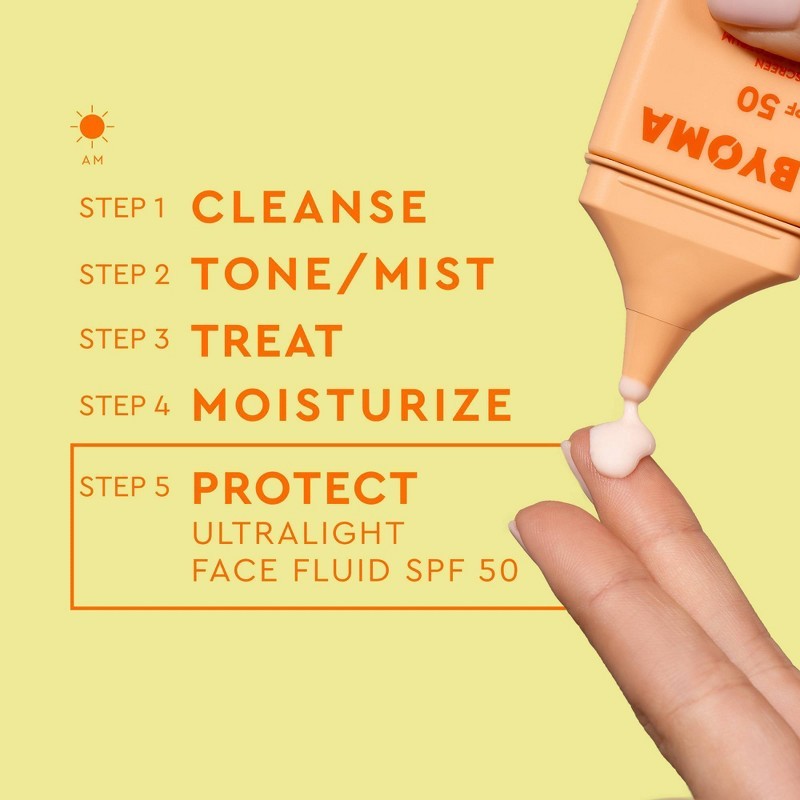 SPF 50 Facial Sunscreen Fluid - Unscented, Hydrating, Vegan, Combination Skin