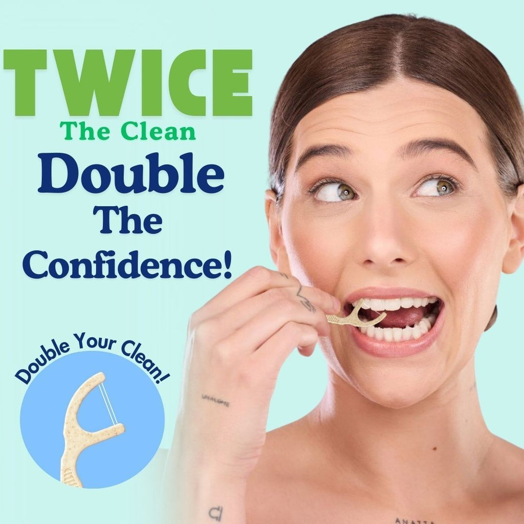 Eco-Friendly Plant-Based Floss Picks - 220 Count, Shred-Resistant Double Thread