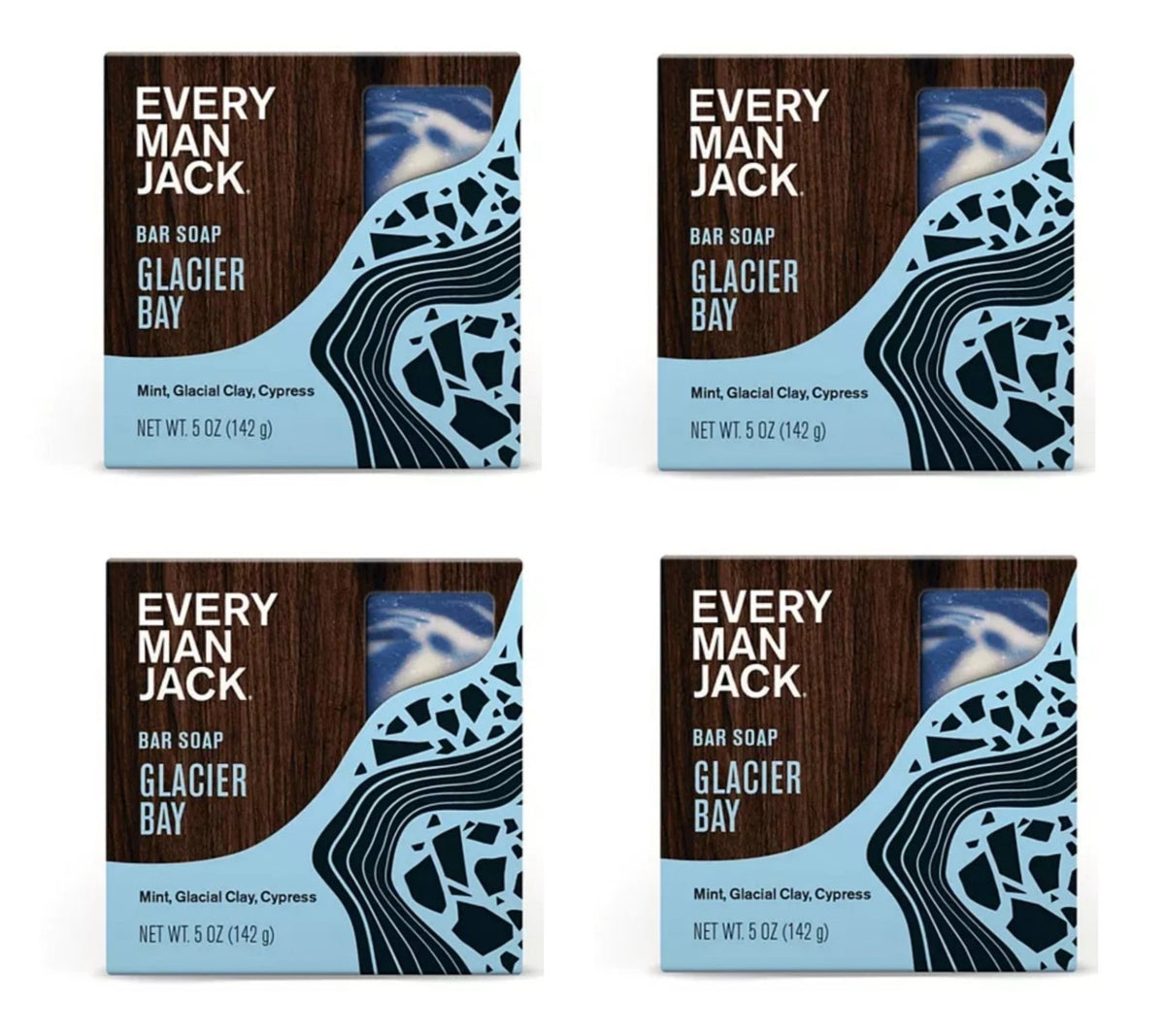 Lot of 4 Glacier Bay Cold Plunge Mint & Clay Bar Soaps - 20 oz