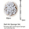 Nail Art Soft Sponges Set with Metal Grabber Pen for Ombre & Aura Nail Designs