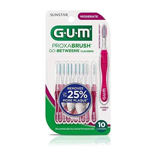 Interdental Cleaners for Braces - 10 Count Go Betweens Moderate Dental Floss Picks