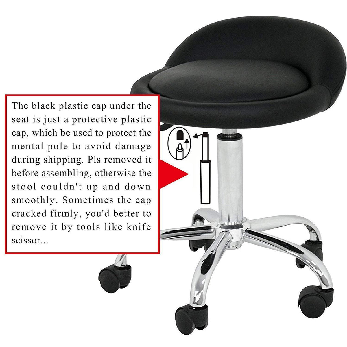 Adjustable Hydraulic Swivel Stool for Salon Spa Tattoo Chair Facial Massage