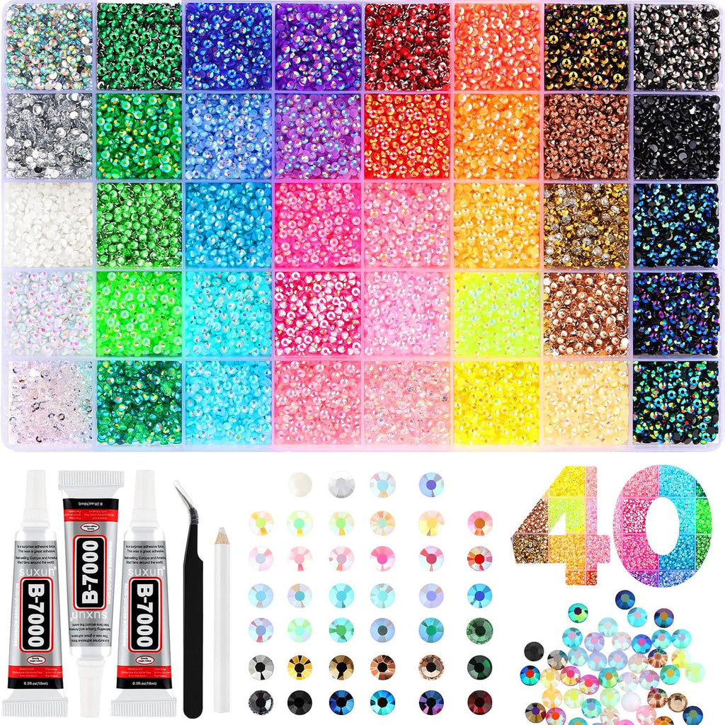 50000 Pcs Resin Jelly Rhinestones Bedazzling Kit for Crafts & DIY Projects