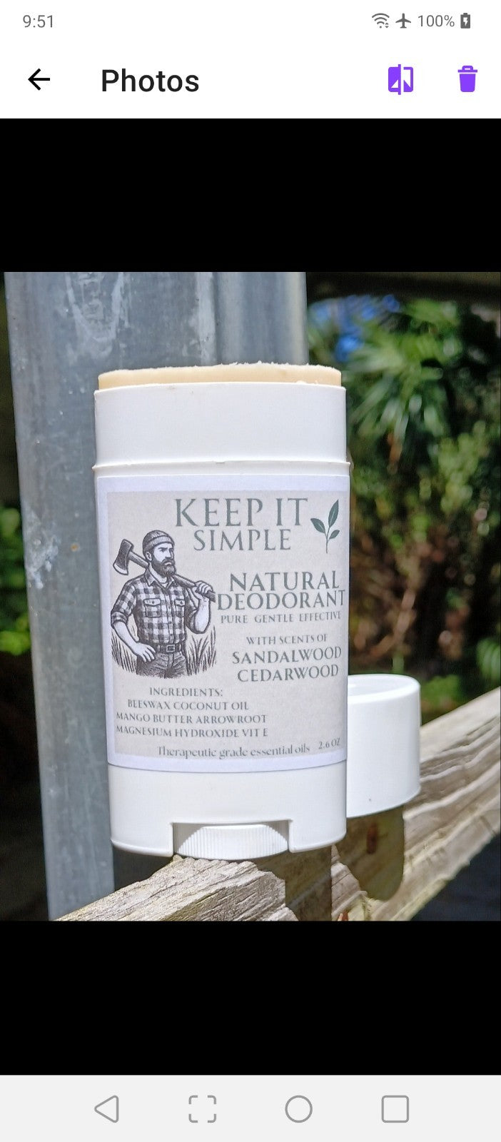 Natural Deodorant Stick - Aluminum & Baking Soda Free Odor Control for Men