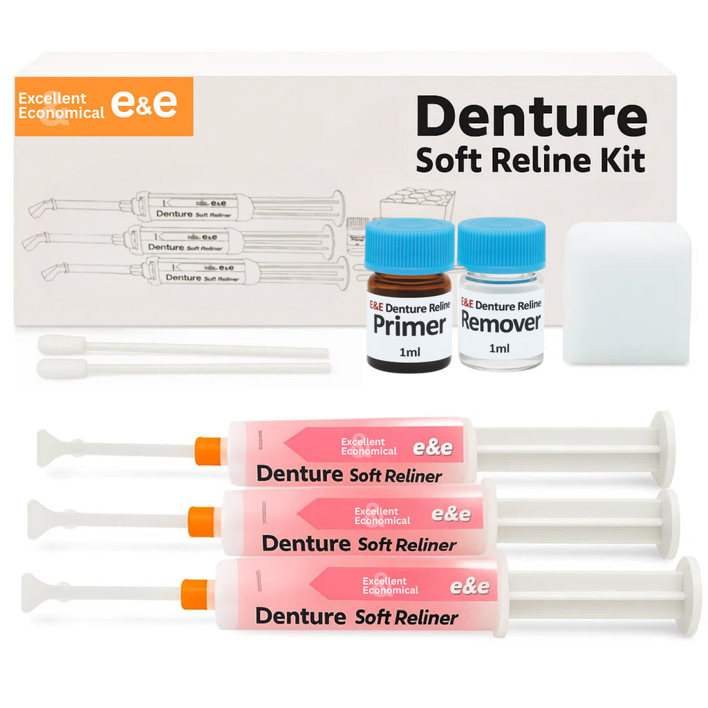 Denture Soft Reline Kit for Comfortable Fit - Long-Lasting Cushion, Easy Application