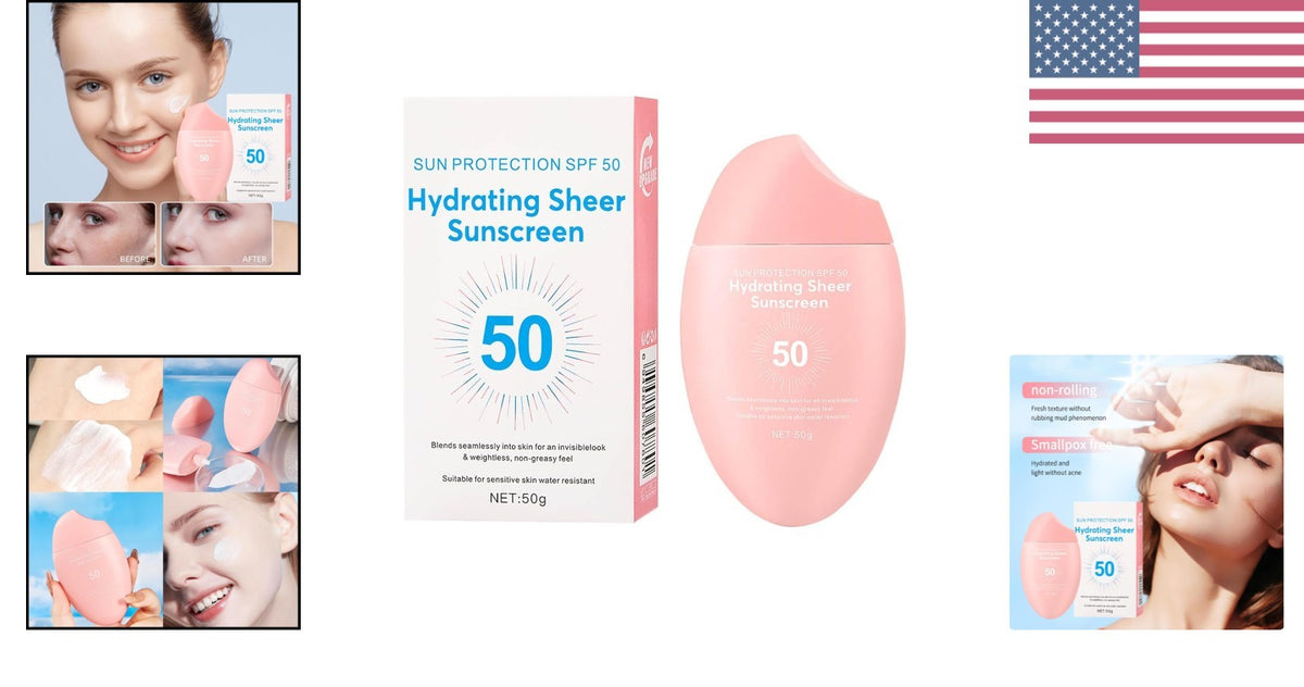 SPF 50+ Hydrating Water Gel Sunscreen - Waterproof, Non-Greasy, Light & Invisible