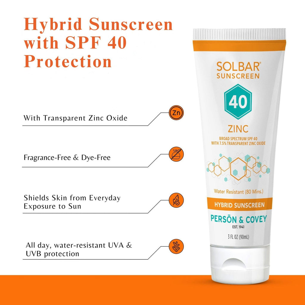 SPF 40 Zinc Hybrid Sunscreen - Transparent, Water-Resistant Travel Size