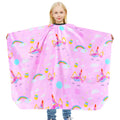 Kids Waterproof Haircut Cape with Unicorn Dino Print – Adjustable & Reusable