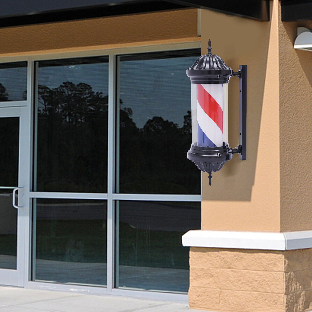 Rotating LED Barber Pole Light for Hair Salon Outdoor Indoor Signage