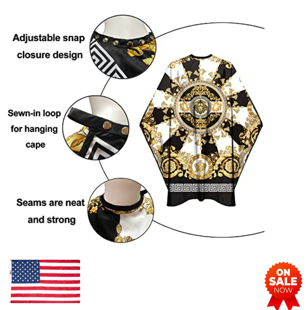Waterproof Hair Cutting Cape with Snap Closure - Salon & Barber Use