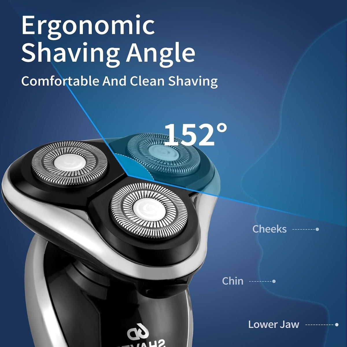 Rechargeable Waterproof Rotary Electric Shaver for Men Wet & Dry Grooming