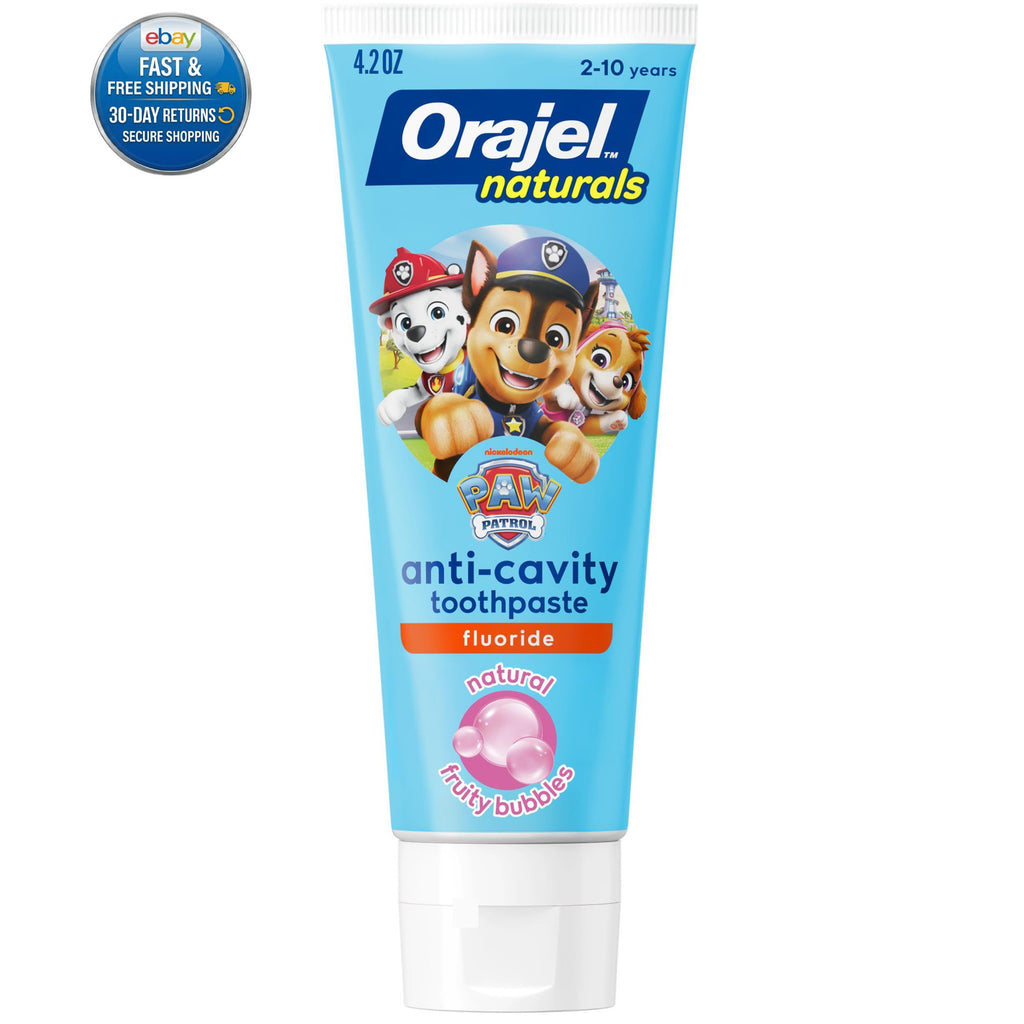 Kids Paw Patrol Fluoride Toothpaste - Anti-Cavity, Natural Fruity Bubble Flavor, 4.2 Ounce