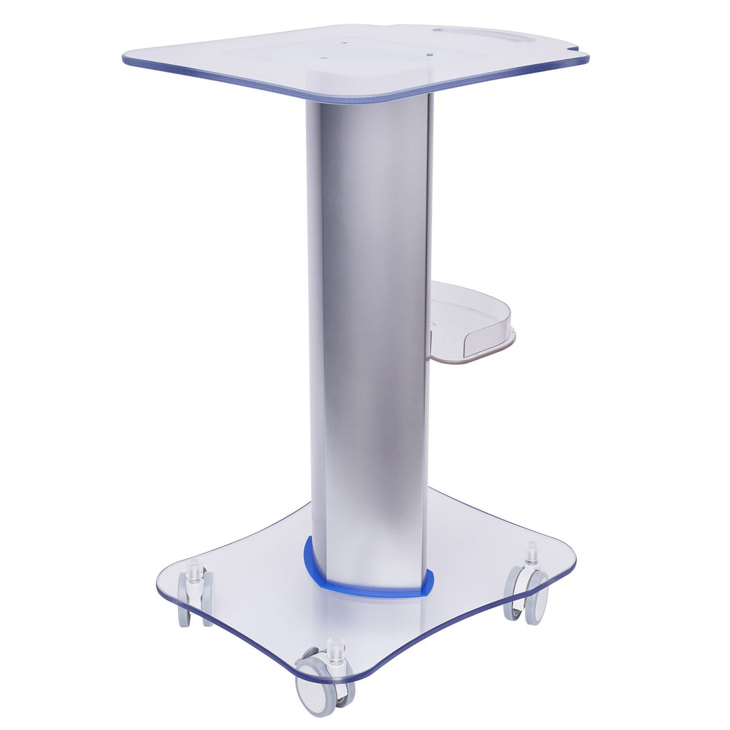2-Tier Acrylic PVC Salon Trolley with Locking Wheels & Storage Tray