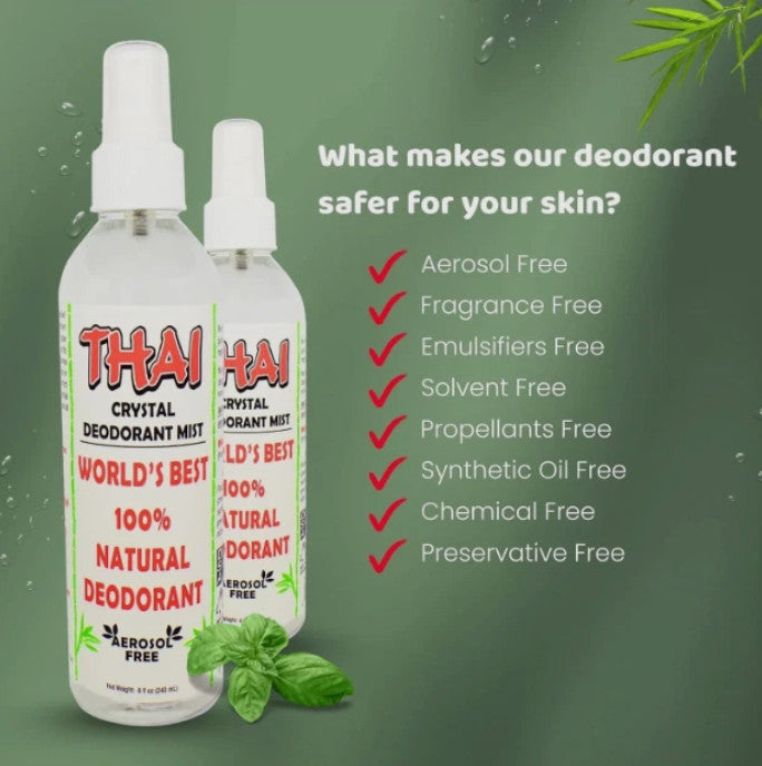 Natural Crystal Deodorant Spray - Unscented, 8 oz. Pack of 6