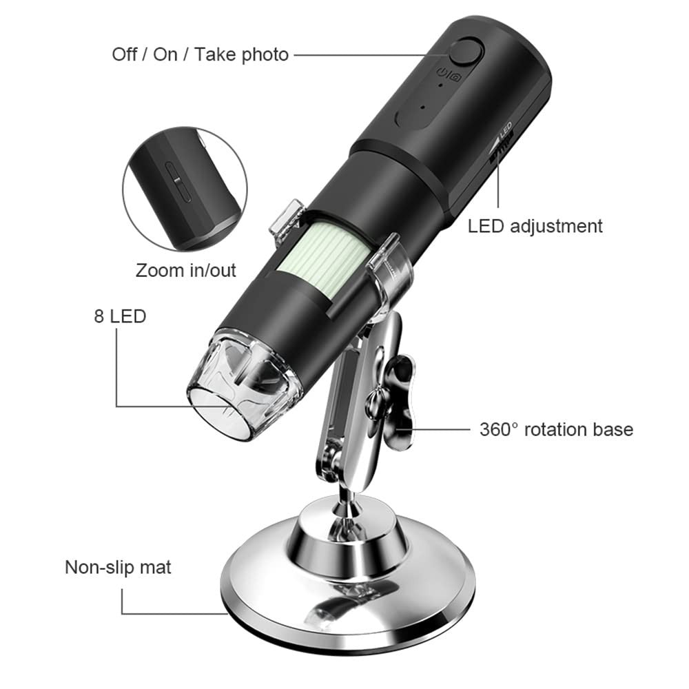 Wireless Skin & Hair Analyzer with Dual Probes & 1080P UV Magnifier