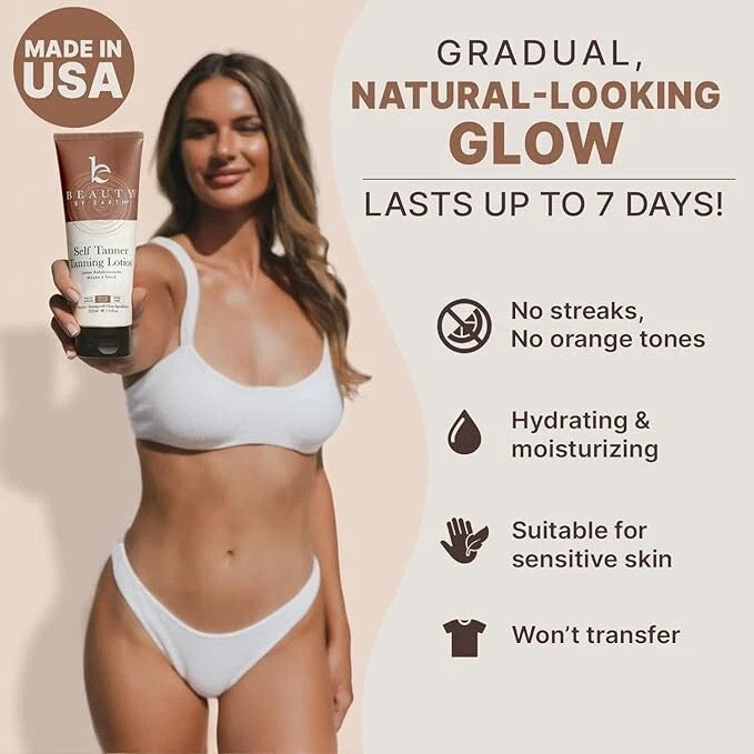 Organic Self Tanner Lotion Kit for Face & Body - Streak-Free Glow