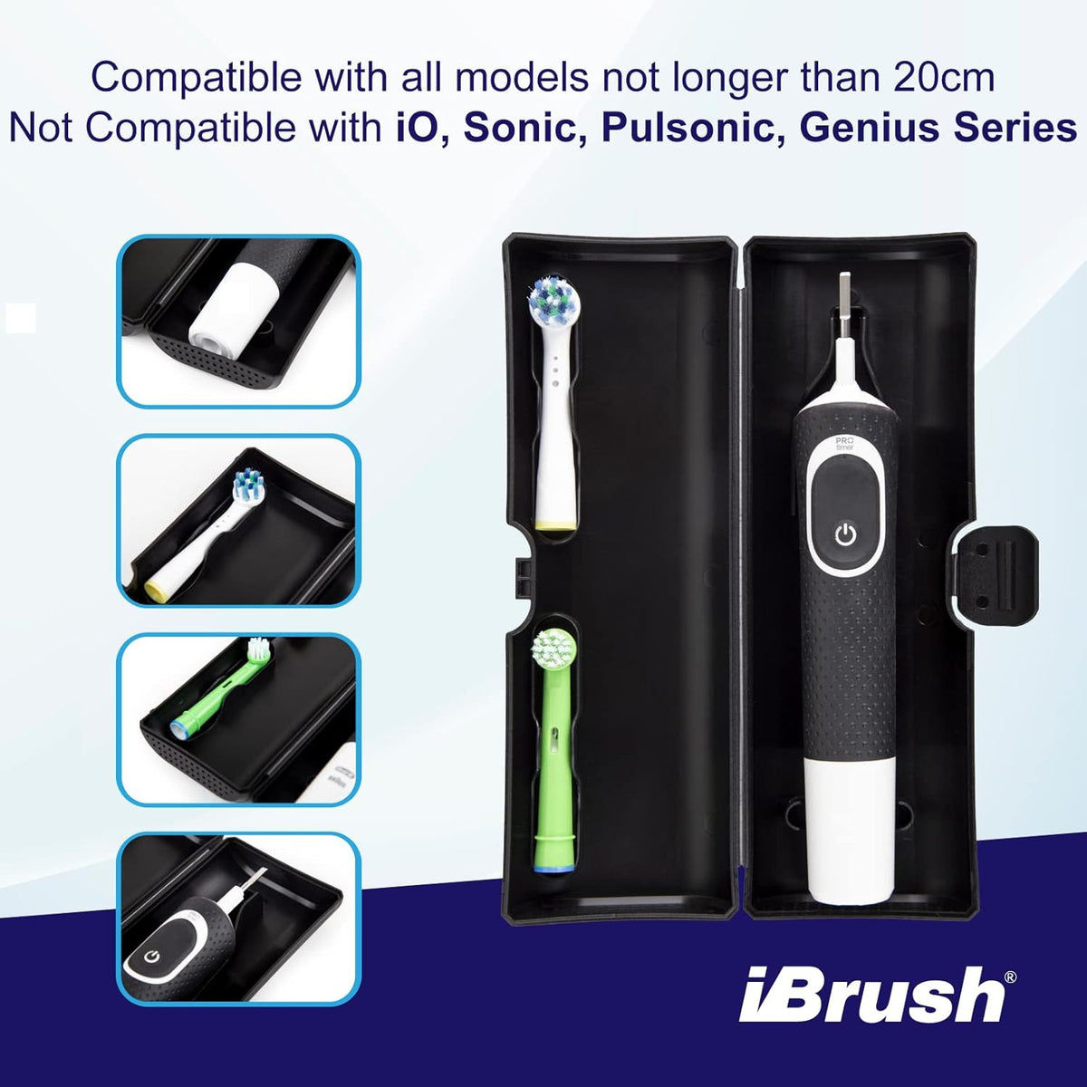 Electric Toothbrush Travel Case Compatible with Oral-B - Hard Shell Organizer