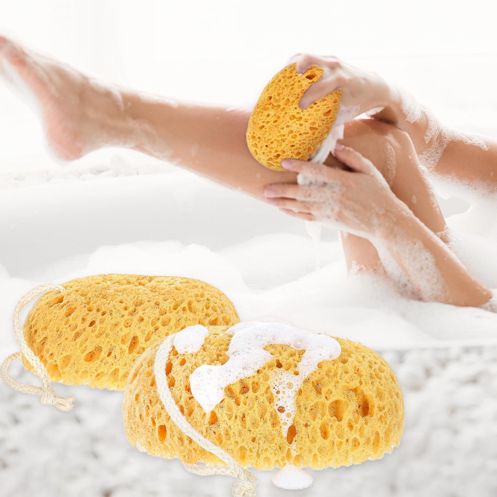 Large Soft Exfoliating Body Scrubber - 2 Pack Shower Sponges for Sensitive Skin