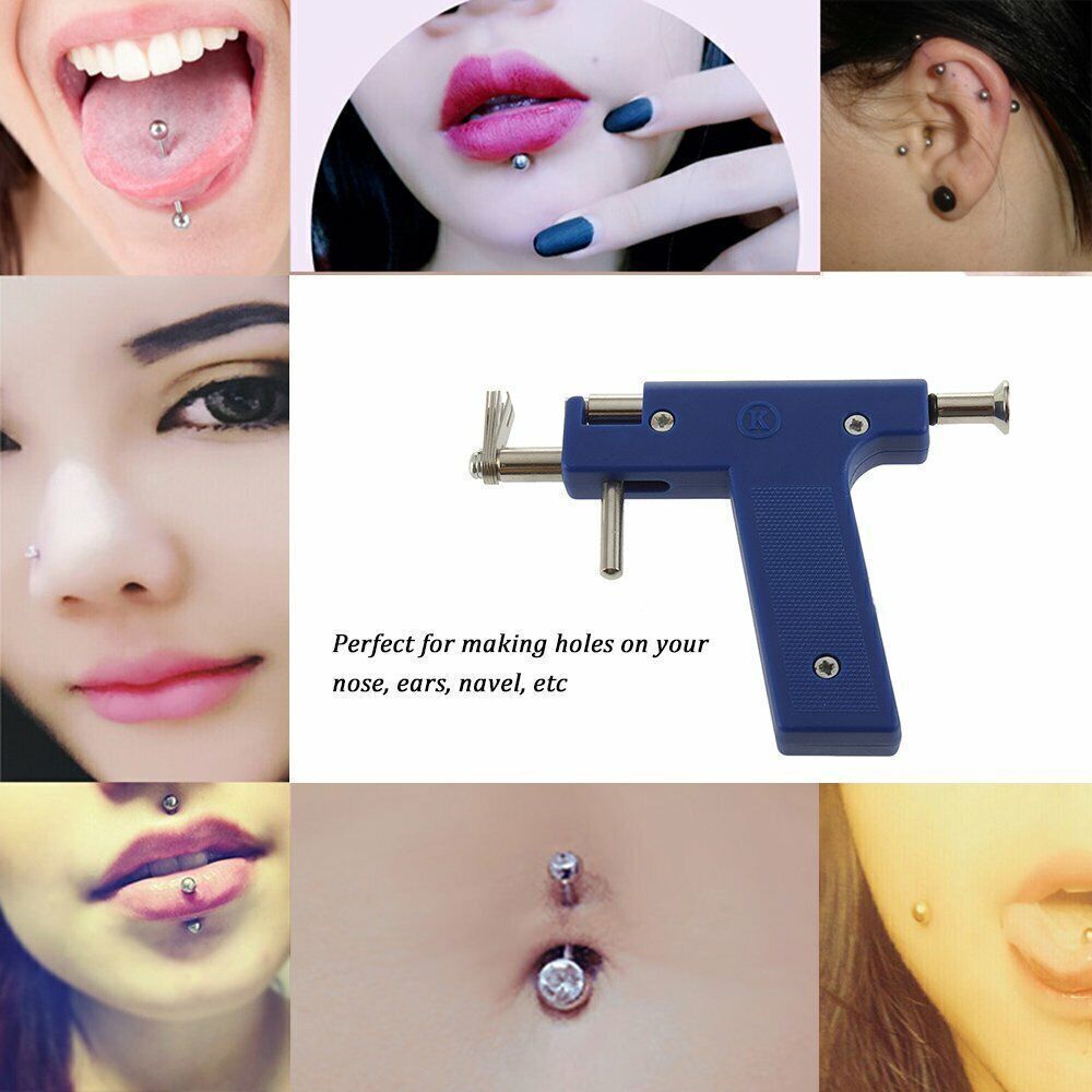Professional Piercing Gun Kit with 98 Studs – Ear Nose Navel Body Jewelry