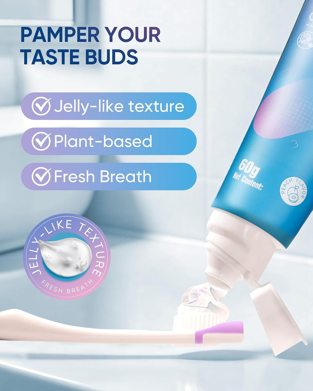 Tongue Cleaner Gel with Tongue Brush - Fresh Breath Oral Care Kit