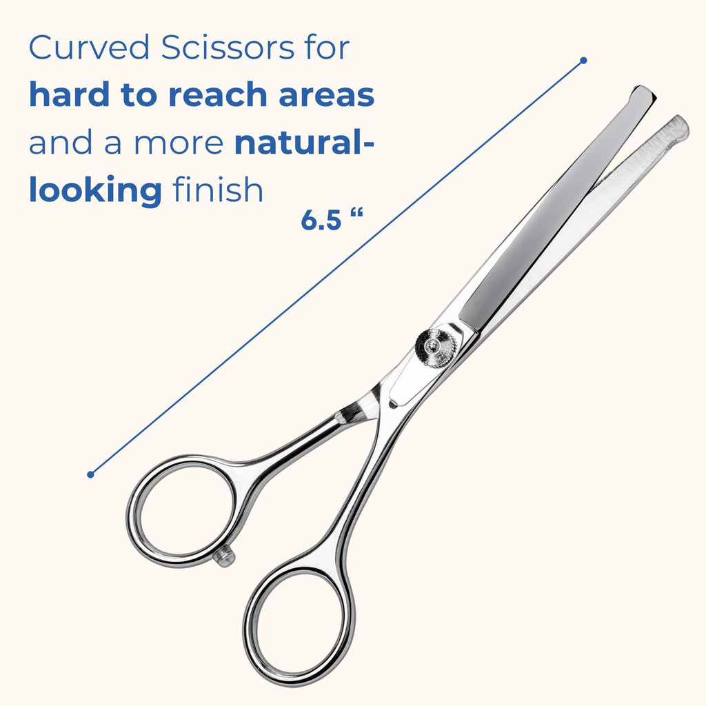 Pet Grooming Scissors Set with Round Tips for Dogs & Cats - Silver