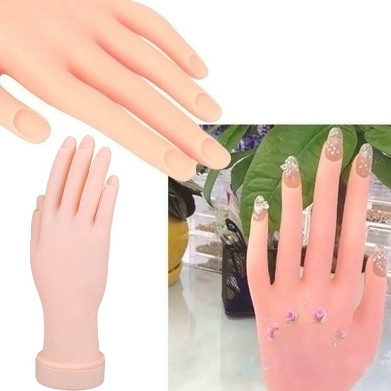 Flexible Nail Art Practice Hand - Reusable Manicure Tips & Practice Tool