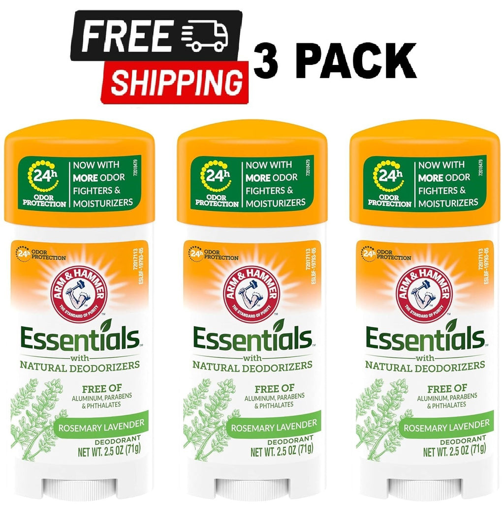 Natural Deodorant Pack of 3 - Rosemary Lavender 2.5 oz | Aluminum-Free