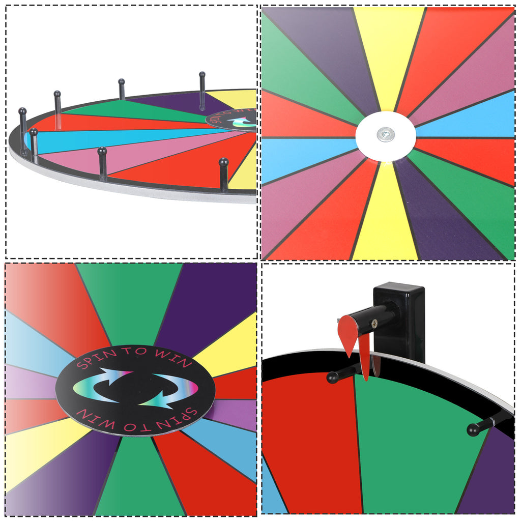 24-Inch Spinning Prize Wheel with 14 Customizable Slots for Promotions