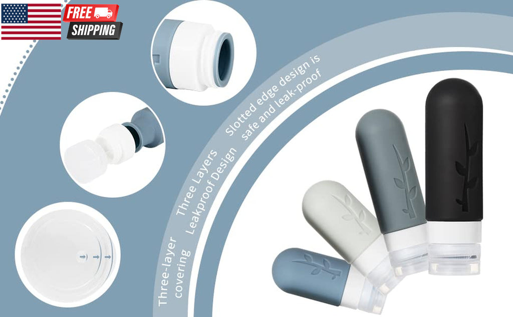 TSA Approved Silicone Travel Bottles Set with Leak-Proof Containers & Accessories